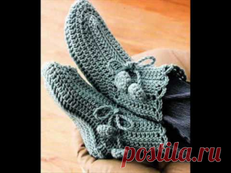 Тапочки связанные крючком