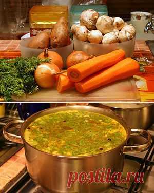 Рецепт простого грибного супа. | Брокколи - блог о вкусной пище