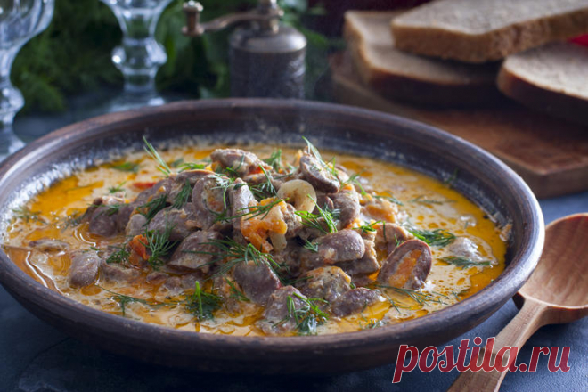 Жаркое из куриных сердечек