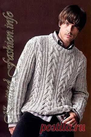 Джемпер с косами - KnittedFashion.info