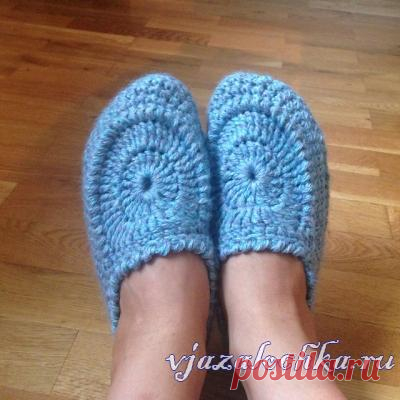 Домашние тапочки крючком