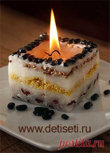 Декоративная свеча с использованием круп и бобовых