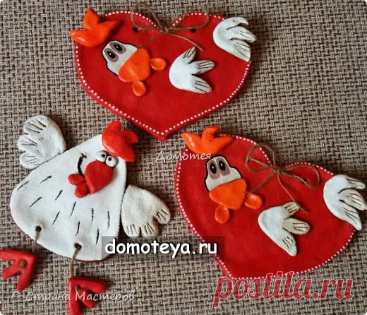 Петушки из соленого теста | Страна Мастеров