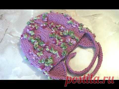 Двойная шапочка для девочки (пряжа ALIZE Flower) - 6 Февраля 2014 - Видеоуроки по вязанию и шитью Натальи Зайцевой.