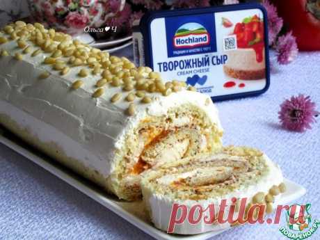 Белковый бисквитный рулет с хурмой Кулинарный рецепт