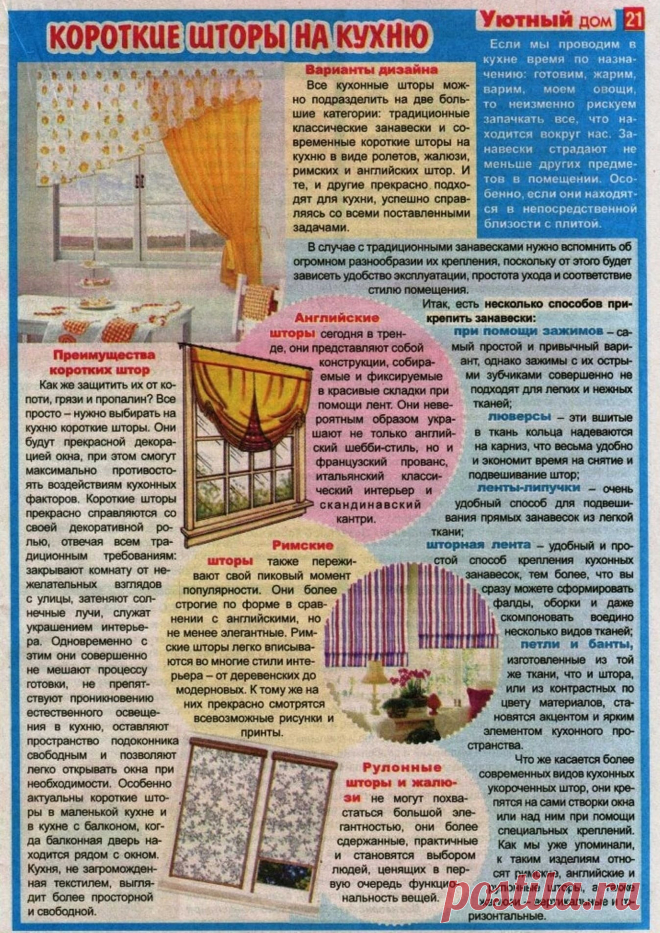 Короткие шторы на кухню