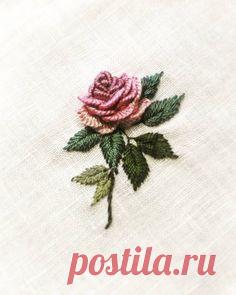 Роза вышивка