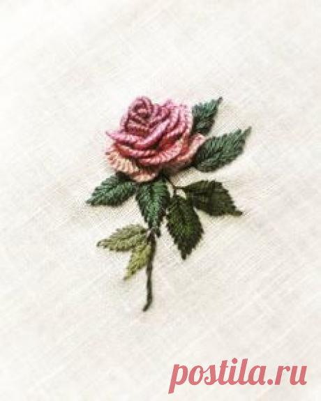 Роза вышивка