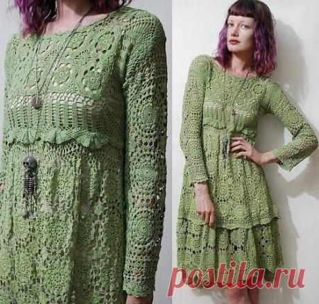 Платье крючком в стиле бохо