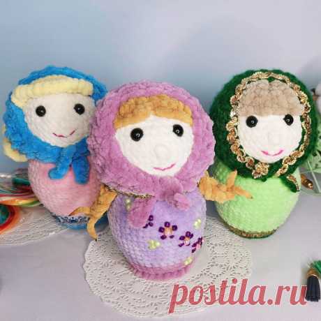 PDF Матрёшка крючком. FREE crochet pattern; Аmigurumi doll patterns. Амигуруми схемы и описания на русском. Вязаные игрушки и поделки своими руками #amimore - матрешка, кукла, куколка.