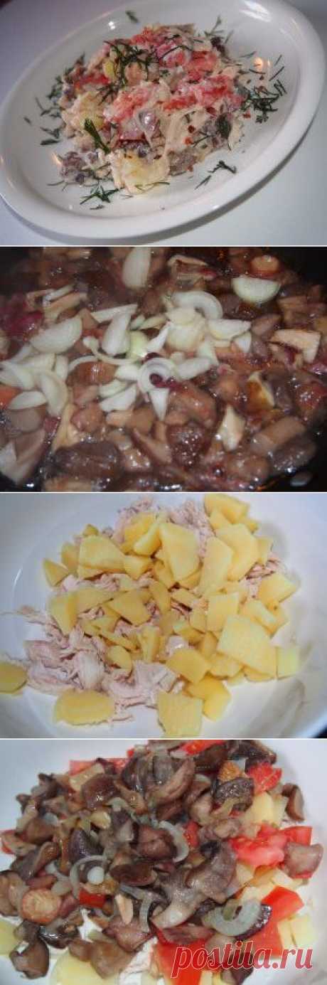 Картофельный салат с куриным филе и жареными грибами | Хлеб-Соль
Жареными грибами салат не испортишь. Имеется ввиду, конечно же, овощной. И в частности, картофельный.