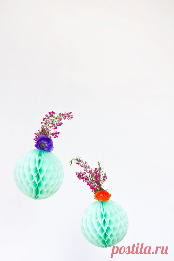 DIY Fresh Flower Honeycomb Party Decor