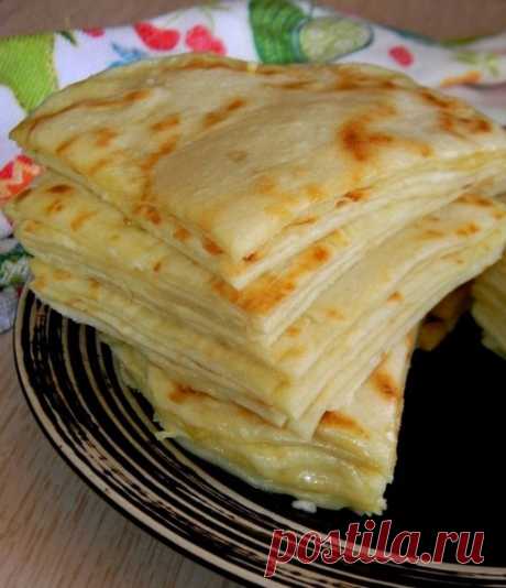 Хычины балкарские с брынзой и картофелем