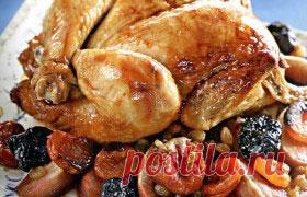 Курица, запеченная с фруктами - рецепт