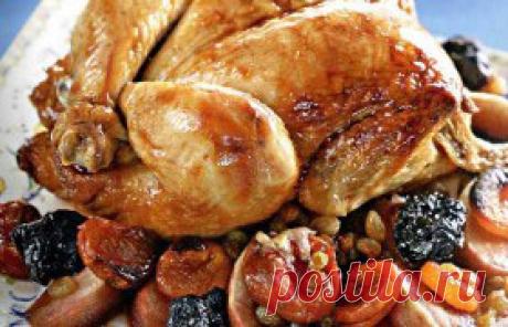 Курица, запеченная с фруктами - рецепт