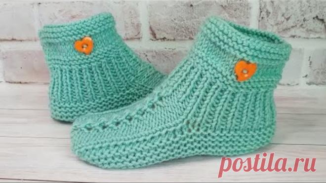 #ПодробныйМК Носочки На Двух Спицах с Ажурным Мыском.