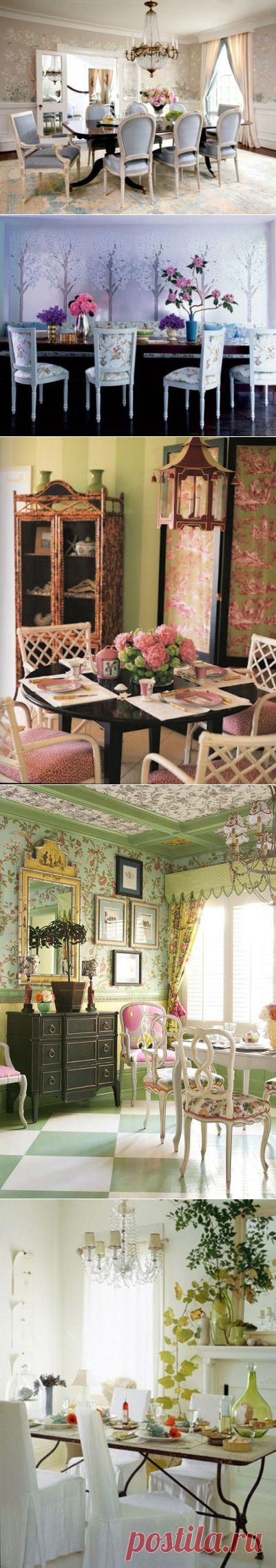 (+1) тема - Интерьер столовой в романтическом женственном стиле | Роскошь и уют