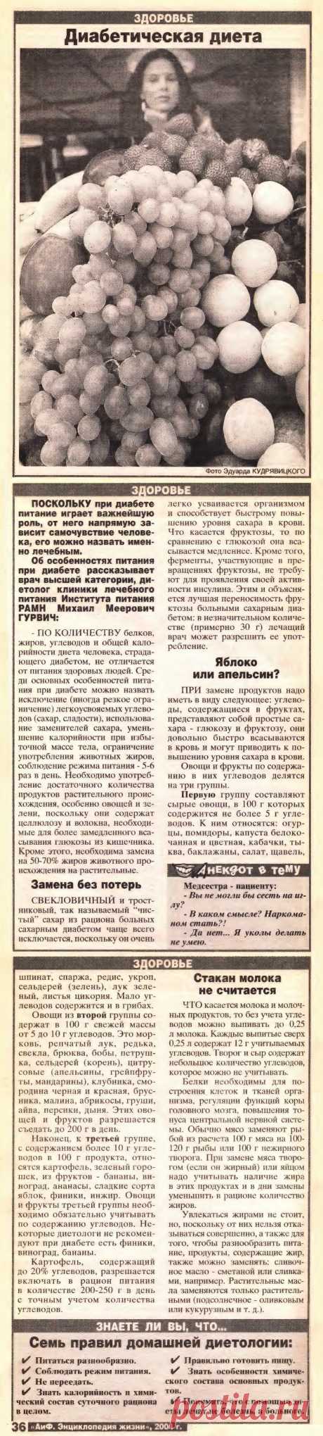 Диабетическая диета