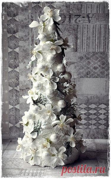 Винтажная елочка своими руками