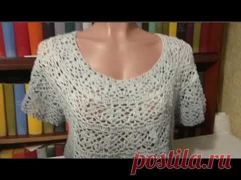 Кофточка с круглой кокеткой и красивым рисунком