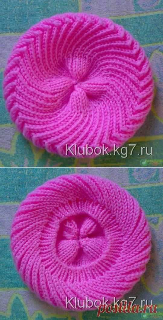 Берет спицами для девочки. | Клубок