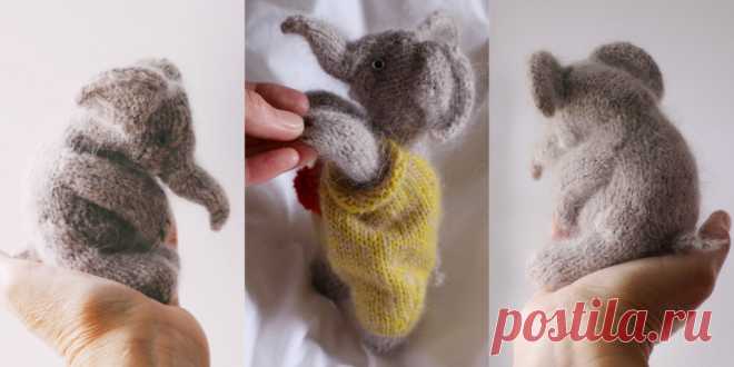 Вязаный спицами слоник Little Elephant - Вяжи.ру