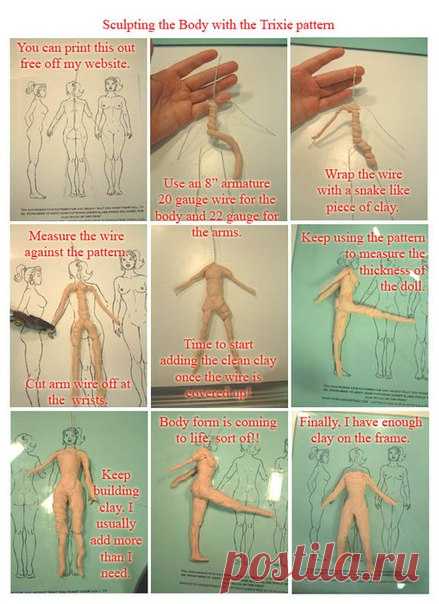 ПРОЦЕСС ЛЕПКИ КУКЛЫ ИЗ ПОЛИМЕРНОЙ ГЛИНЫ | 19 фотографий