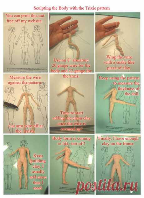 ПРОЦЕСС ЛЕПКИ КУКЛЫ ИЗ ПОЛИМЕРНОЙ ГЛИНЫ | 19 фотографий