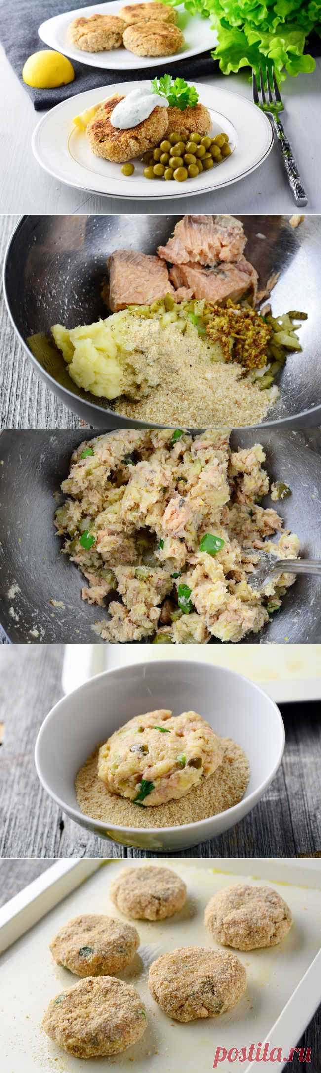 пряные картофельные котлеты с горбушей