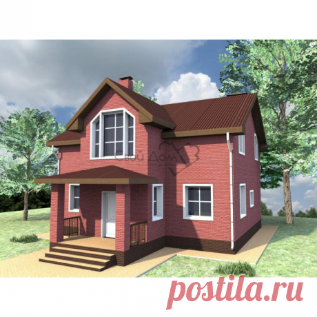 GRANAT B-243. Готовый проект современного коттеджа с мансардой до 150 м2 с двумя спальнями в Астрахани