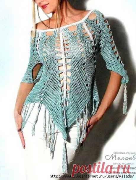 Часто просматриваемые - 60342758 bluzka - Страна вязания &quot;Ярния&quot;