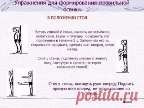 Упражнения для красивой осанки и против болей в спине
Результата добьетесь при регулярных тренировках.