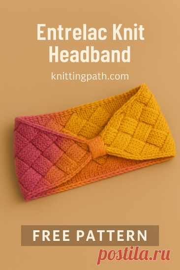 Entrelac Knit Headband (Seamless Look)