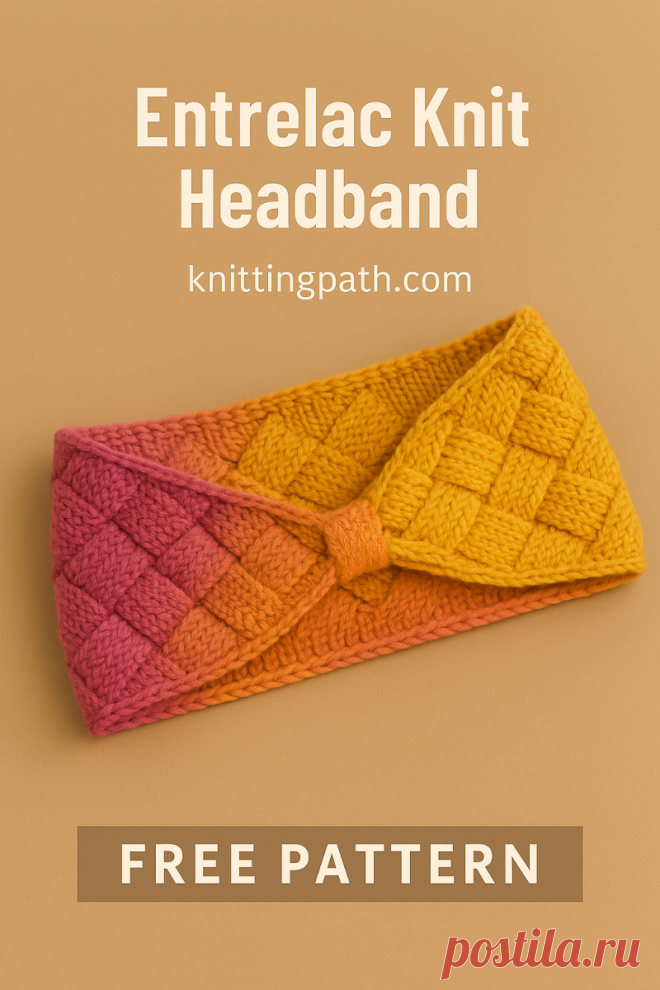 Entrelac Knit Headband (Seamless Look)