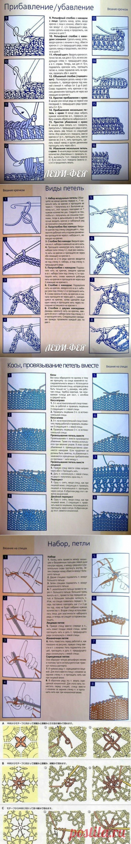 Шпаргалка по вязанию крючком и спицами
