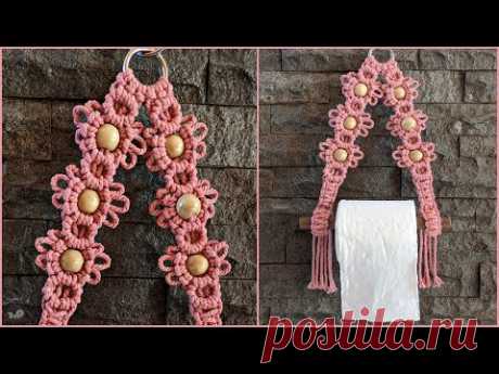 MACRAME TOILET PAPER HOLDER TUTORIAL | MACRAME TISSUE HOLDER - YouTube