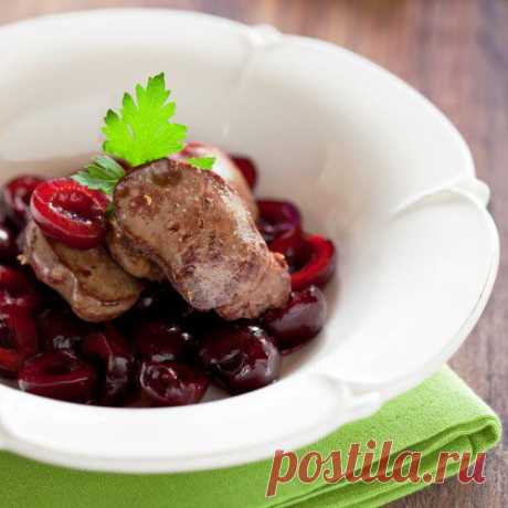 Вкусные рецепты Куриная печень с вишневым соусом