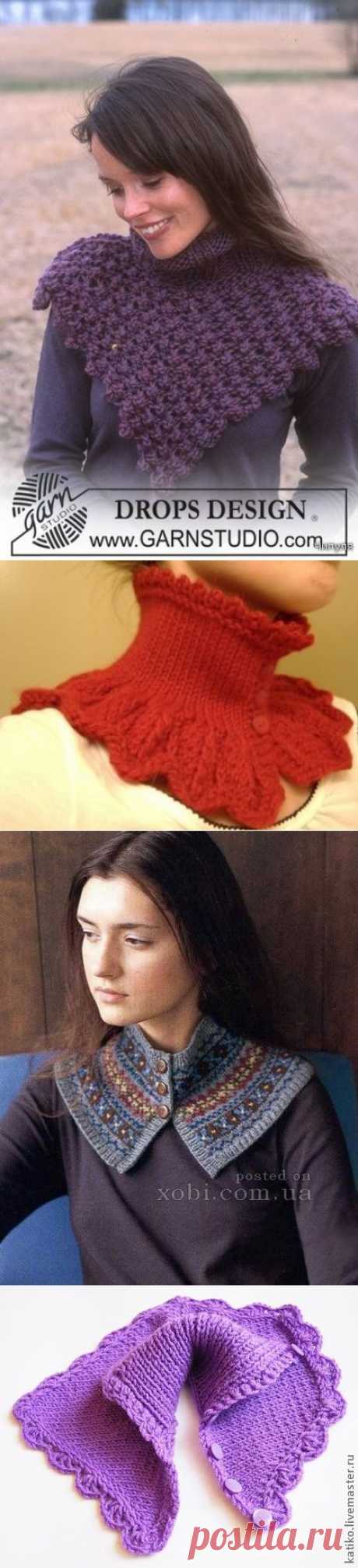 манишка спицами НА ПУГОВИЦАХ схема - Сумки