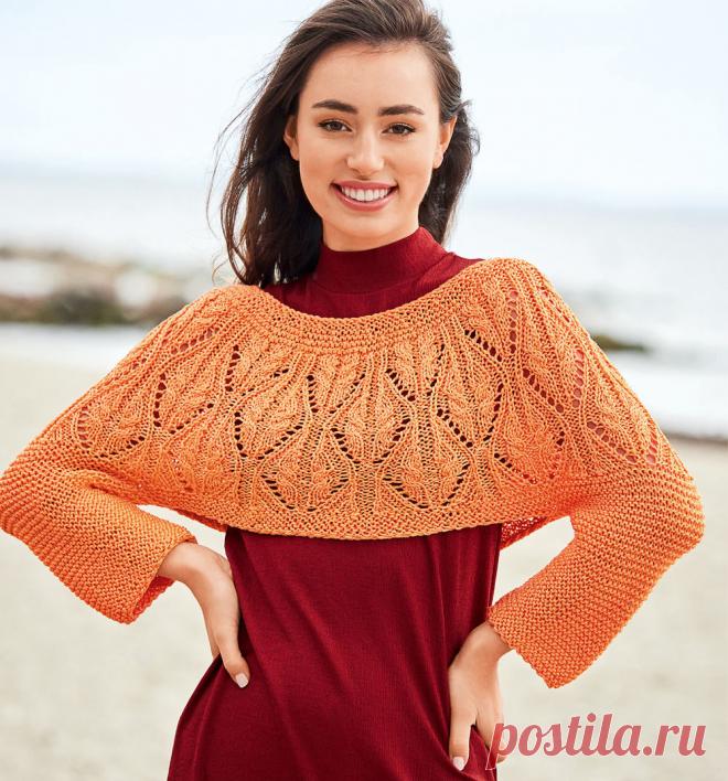 Оранжевый джемпер-болеро