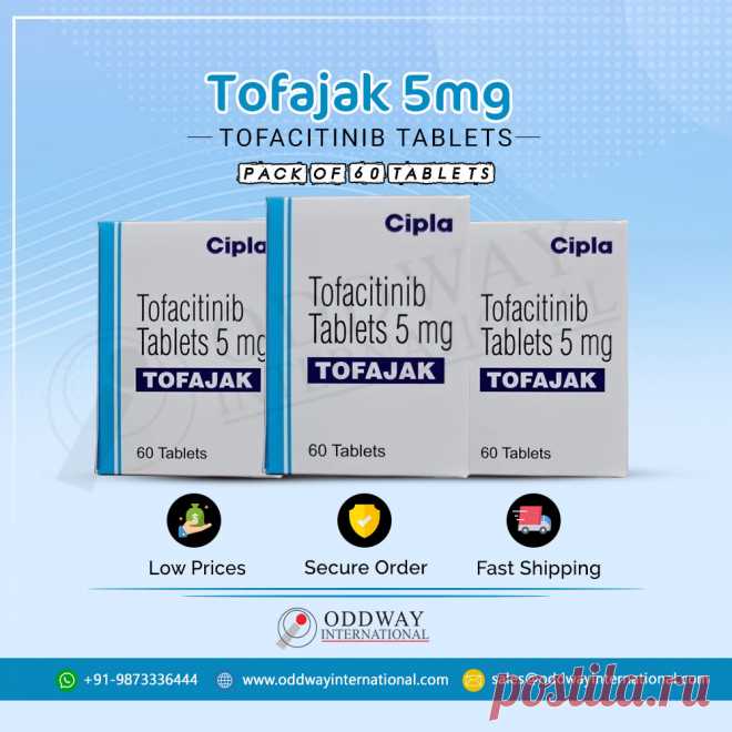 Tofajak 5mg Tablet действует, предотвращая воспаление от определенных химических веществ.
Это может помочь уменьшить боль в суставах, скованность и отек, а также предотвратить
разрушения костей и суставов. Таблетка Тофацитиниб облегчит вам выполнение ваших обычных
повседневной деятельности, тем самым улучшая качество своей жизни.

Купить тофаджак 5 мг онлайн для лечения ревматоидного артрита средней и тяжелой степени.
Перейдите по ссылке, чтобы узнать больше