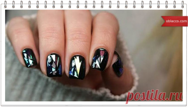 Стеклянный маникюр | oblacco Нейл-арт с фольгой 