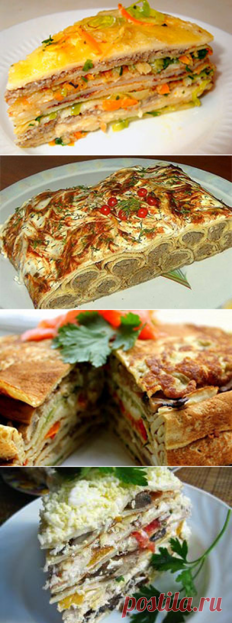Вкусные блинные торты с разными начинками