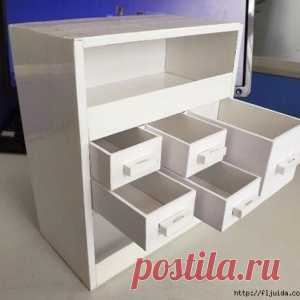 Самодельный комодик из картона