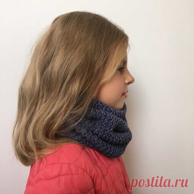 Простой снуд спицами — справится даже ребенок!