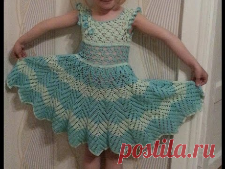 Вязанное платье " Нежность" Часть 2(Knitted dress for girl)