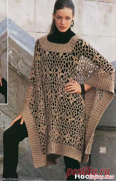 Кружевное пончо - Вязание - Страна Мам