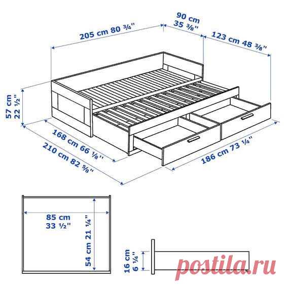 Чертеж раздвижной кровать
