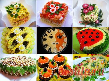 ТОР — 9 ВКУСНЫХ САЛАТОВ НА ПРАЗДНИЧНЫЙ СТОЛ | Самые вкусные кулинарные рецепты