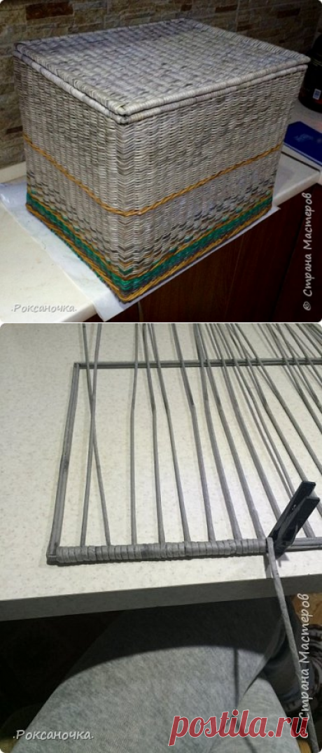 Прямоугольный короб на каркасе. Этапы плетения | oblacco