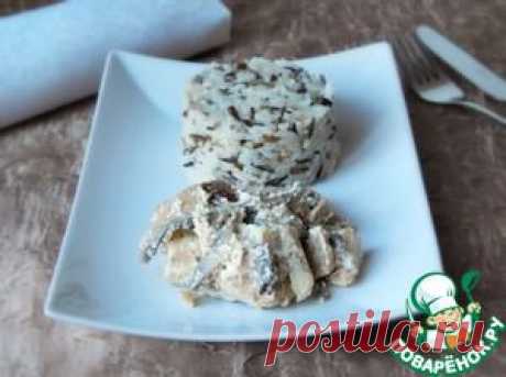 Минтай, запеченный с шампиньонами в мультиварке - кулинарный рецепт